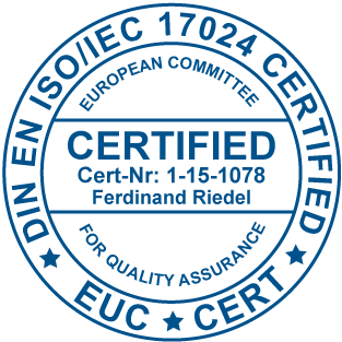 Certified Cert-Nr: 1-15-1078 Ferdinand Riedel